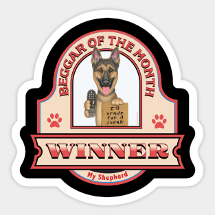 German Shepherd-Beggar of the Month Winner Sticker